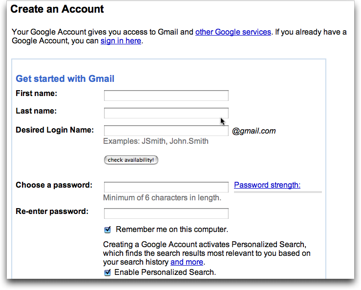 make a gmail account